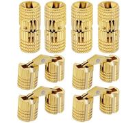 HOJLKLD Lot de 8 Charnières Invisibles en Laiton de 10mm, Charnières Caché Angle d'ouverture de 180 Degrés pour Boîte à Bijoux, Coffret Cadeau, Plans de Travail (10mm)