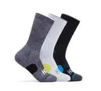 HOKA - Crew Run Sock 3-Pack - Chaussettes de running - Unisex S | EU 34-38 - white / black / grey