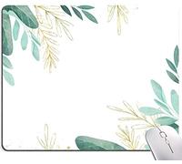 Hokafenle Tapis de souris avec motif feuilles et plantes naturelles, base en caoutchouc antidérapant, pour ordinateur, ordinateur portable, bureau, joli tapis de souris avec motifs pour femmes, 24,1 x