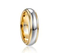 Hokech 8mm 6mm 4mm Tungstène Carbure Bague Largeur Bombé Polonais Étape Polie Couleur Or Plaqué Tungstène Bague Alliance Comfort Fit