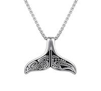Hokech Acier inoxydable rétro sirène pendentif baleine queue collier 24 » chaîne femmes hommes Punk Hiphop bijoux