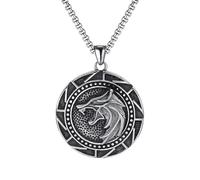 Hokech Acier inoxydable slave Kolovrat Svarog pendentif Viking loup collier hommes Vintage Punk bijoux