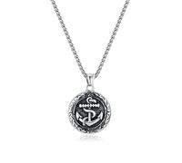 Hokech Acier inoxydable Vintage Nautique Surf Plage Ancre Rond Pendentif Colliers Chaîne Bijoux De Mode
