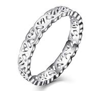 Hokech Anneaux de coeur d’amour creux minimaliste en acier inoxydable pour femmes anneaux de fête de mariage Anillos Mujer