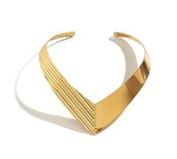 Hokech Exagéré Triangle Africain Fil De Métal Chunky Ouvert Torques Ras De Cou Collier Femmes Punk Réglable Chaîne Grunge Bijoux Steampunk