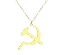 Hokech Marteau et faucille pendentif collier pour femmes filles en acier inoxydable breloque creuse cou chaîne bijoux cadeau