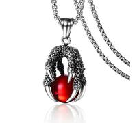 Hokech Mens Daenerys Dragon Claw Ball Collier Pendentif Chaîne En Acier Inoxydable Bijoux Accessoires