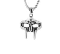 Hokech Punk Rétro Créatif Crâne Masque Pendentif Hip Hop Tendance 316L En Acier Inoxydable MF DOOM Masque Collier Amulette Bijoux Cadeau