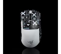 Hokeyio Bande antidrapante pour souris Razer Deathadder V3 Pro Professionnel Antidrapant Rsistant la Sueur Printsteam Noir Blanc 0,5 mm