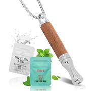 HOKHIM Chaîne respiratoire en bois véritable avec résistance - Outil de gestion du stress et de respiration sans fumée - Avec 2 filtres - Pour hommes et femmes, taille unique, Bois, Pas de gemme