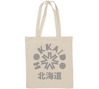 Hokkaido Sac fourre-tout en coton naturel Kanji Préfecture du Japon Blanc