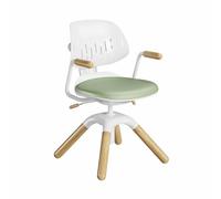 HOKO Chaise de bureau ergonomique pour enfant - Hauteur réglable - Avec dossier et assise inclinables - Pivote à 360° - Pour enfants et adolescents - Vert - LEVI