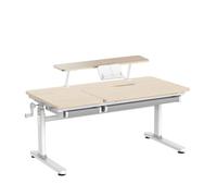 HOKO® Ergo-Study-Table Compact Plus Bureau pour Enfant avec Support de Bureau, Hauteur Manuelle, Plateau réglable et Butler avec Support pour Livre