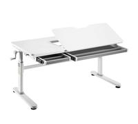 HOKO fsc Bureau pour enfants réglable en hauteur 54-76 cm, bureau Ergo pour enfants & adolescents, 120x60 cm, plateau inclinable avec tiroirs