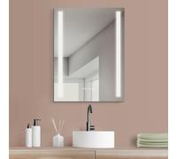 HOKO® Miroir 70 x 50cm de Salle de Bain à LED,avec Horloge numérique, Anti-buée, lumière Blanche Froide, éclairage LED, capteur Tactile, économie d'énergie, Classe d'efficacité énergétique A+ 025A