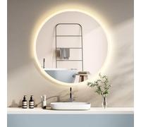 HOKO® Miroir de Salle de Bain Rond LED 80cm, avec Chauffage Anti-buée. Équipé d'un Interrupteur Tactile et lumière LED Variable de Blanc Chaud à Blanc Froid et Neutre 2700-6500k