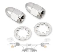 HOKUOTOLITE 5/16 in-24 Kit Écrous Borgnes & Rondelles Frein Support Rétroviseur Guidon pour Harley CVO Dyna Electra Glide Road Glide Road King Softail Street Glide Sportster 1200 883, Chrome