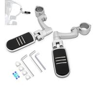 HOKUOTOLITE Repose-pieds d'autoroute de 32 mm avec kit de montage long réglable à 360°, universel pour Harley, Honda, Kawasaki, Suzuki, Yamaha, Indian, Victory moto avec protection moteur de 3,2 cm