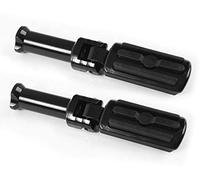 Hokuotolite Repose-pieds passager avec kit de support compatible pour Harley Softail Deluxe Fat Boy Heritage Sport Glide Softail Slim Street Bob Breakout Low Rider 2018 2019 2020,Noir Brillant