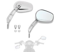 Hokuotolite Rétroviseurs moto,montage guidon gauche et droit,rétroviseurs pour Harley CVO Dyna Electra Glide Road Glide Road King Softail Street Glide Sportster 1200 883,chromé