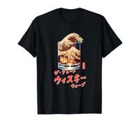 Hokusai Grande Vague de Whisky Japonais Vintage Retro T-Shirt Graphique avec Valeur