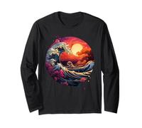 Hokusai La Grande Vague de Kanagawa Nippon Japon Manga Tokyo Manche Longue