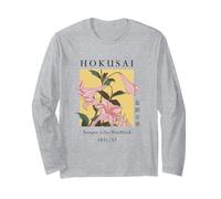 Hokusai Lys Japonais Art Graphique Manche Longue