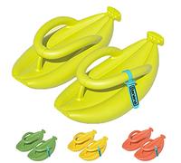 Hokuto Banane Pantoufles Banane Tongs d'été Semelle épaisse Antidérapant Plage Salle de bain, vert fluorescent, 39.5/40 EU