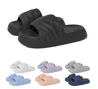Hokuto Cloud Slippers Jadery Pantoufle orthopédique, unisexe, semelle épaisse de 4,5 cm, Noir , 42/43.5 EU