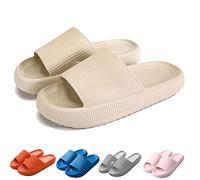 Hokuto Jadery Pantoufle Orthopedique Femme Unisexe Semelle épaisse 4,5 cm Pantoufle Maison Pantoufle Pantoufle, kaki, 37/38 EU
