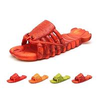 Hokuto Pantoufles Homard, Tongs Homard, Tongs Scandals-Slides, Chaussures d'animal 3D amusantes pour femme, rouge foncé, 44/45 EU