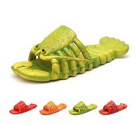 Hokuto Pantoufles Homard, Tongs Homard, Tongs Scandals-Slides, Chaussures d'animal 3D amusantes pour femme, Vert clair, 38/39 EU
