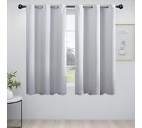 HOKXUAN Douceur D'Intérieur, Rideau à Oeillets 40 x 100 cm Thermique Isolant Anti Chaleur Anti UV Rideau Vitrage Occultant Lot de 2 pour Salon et Chambre, Blanc