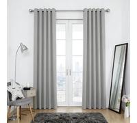 HOKXUAN Rideauxs Occultant 240 x 240 cm Économie D'Énergie à Oeillets Bruit Lumière Opaques Polyester Doux et Esthétiques Rideaux à Oeillets pour Chambre, Gris Clair