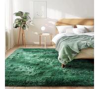 HOKXUAN Tapis Chambre Tapis Modernes de Salon 150 x 170 cm Lavable, Antidérapant, Moelleux Moderne Tapis Chambre Tapis Personnalisable Au Mètre pour Salon Chambre, Vert Foncé