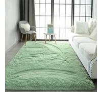 HOKXUAN Tapis Chambre Tapis Modernes de Salon 80 x 160 cm Antidérapant Intérieur Moelleux Épais Moquette Salon Tapis Poils Courts Personnalisable Au Mètre pour Salon Chambre, Vert