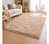HOKXUAN Tapis Salon Dessous Antidérapant à Poils Longs 110x240cm Chameau | Tapis Intérieur Ne Perd Pas Ses Poils Extra Large Robuste Uni Pour Salon Chambre