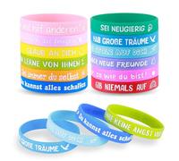 HOKYYCC Lot de 24 bracelets de motivation pour enfants - En silicone - 6 cm - Petits cadeaux pour enfants - Cadeau d'adieu - Étudiants - École primaire