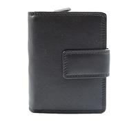 Hol1132 Portefeuille en cuir souple pour femme avec protection RFID pour cartes d'identité, billets, pièces de monnaie, Noir/blanc, M, Moderne