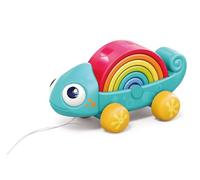 Hola Caméléon Jouet à Tirer pour bébé - Jeu éducatif avec activités pour Enfants - 7 pièces d'arc-en-Ciel empilables - avec lumières et Sons - Apprendre des Formes et des Couleurs - pour Enfants à