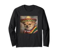 Hola Drôle Chihuahua Sombrero Flou Espagnol Meme Manche Longue