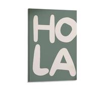 Hola - Impressions sur toile de peintures à thème typographie pour salon, chambre à coucher, salle de bain, bureau - 40 x 60 cm