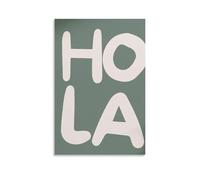 Hola - Impressions sur toile de peintures à thème typographie pour salon, chambre à coucher, salle de bain, bureau - 30 x 45 cm