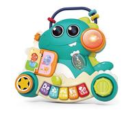 Hola Piano Musical Dinosaure pour bébés - avec lumières et 50 mélodies réelles différentes - Jeu interactif Orgue pour Enfants 2 en 1 avec activités - Jouet sensoriel et éducatif - Cadeau pour bébé à