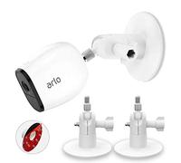 HOLACA Kit de fixation murale sans vis pour Arlo Pro 3 Arlo Ultra Arlo Pro 2 eufyCam, facile à installer, aucun outil nécessaire, pas de gâchis, pas de perçage, support adhésif fort, lot de 2 (blanc)