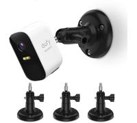 HOLACA Lot de 3 supports muraux réglables compatibles avec Eufycam 1/2/2C/2C Pro/3/3C/E et autres modèles Eufycam, vis de 6,35 mm (noir)