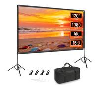 HolaDream Écran de projection portable pour extérieur avec trépied 16:9 HD 120" avec support et sac de transport pour la maison, le jardin, les fêtes, le théâtre, les nuits