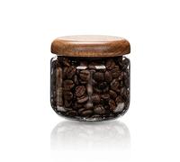HolaJia Boîtes de conservation alimentaire en verre avec couvercles en bois - Petits bocaux à café - Organisation garde-manger pour l'avoine, les céréales, le riz, les bonbons (400 ml)