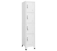 Holamys Armoire à casiers verrouillables, 38 x 45 x 180 cm, à 4 compartiments avec portes verrouillables, en métal, pour bureau, vestiaire, armoire de rangement en acier, montage facile