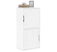 Holamys Armoire latérale Bois Massif pin Blanc 40x24x79 cm avec 2 Compartiments Rangement, Meuble Cube Storage Organizer pour Room Decor Aesthetic et bibliothèque